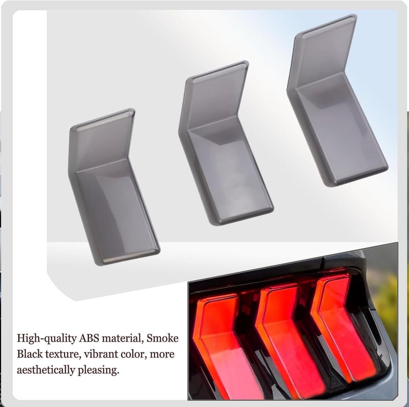 MUXEE Taillight Cover,for Ford Mustang 2024 2025 2026,6PCS Tail Light Covers Tail Lamp Trim Decoration Car Sport Accessories - Smoke Black - Image 5